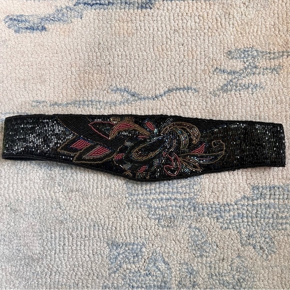Vintage 80’s WHIMSIGOTH Beaded DISCO Belt-Intricate Bead Work Size Medium - Picture 2 of 8